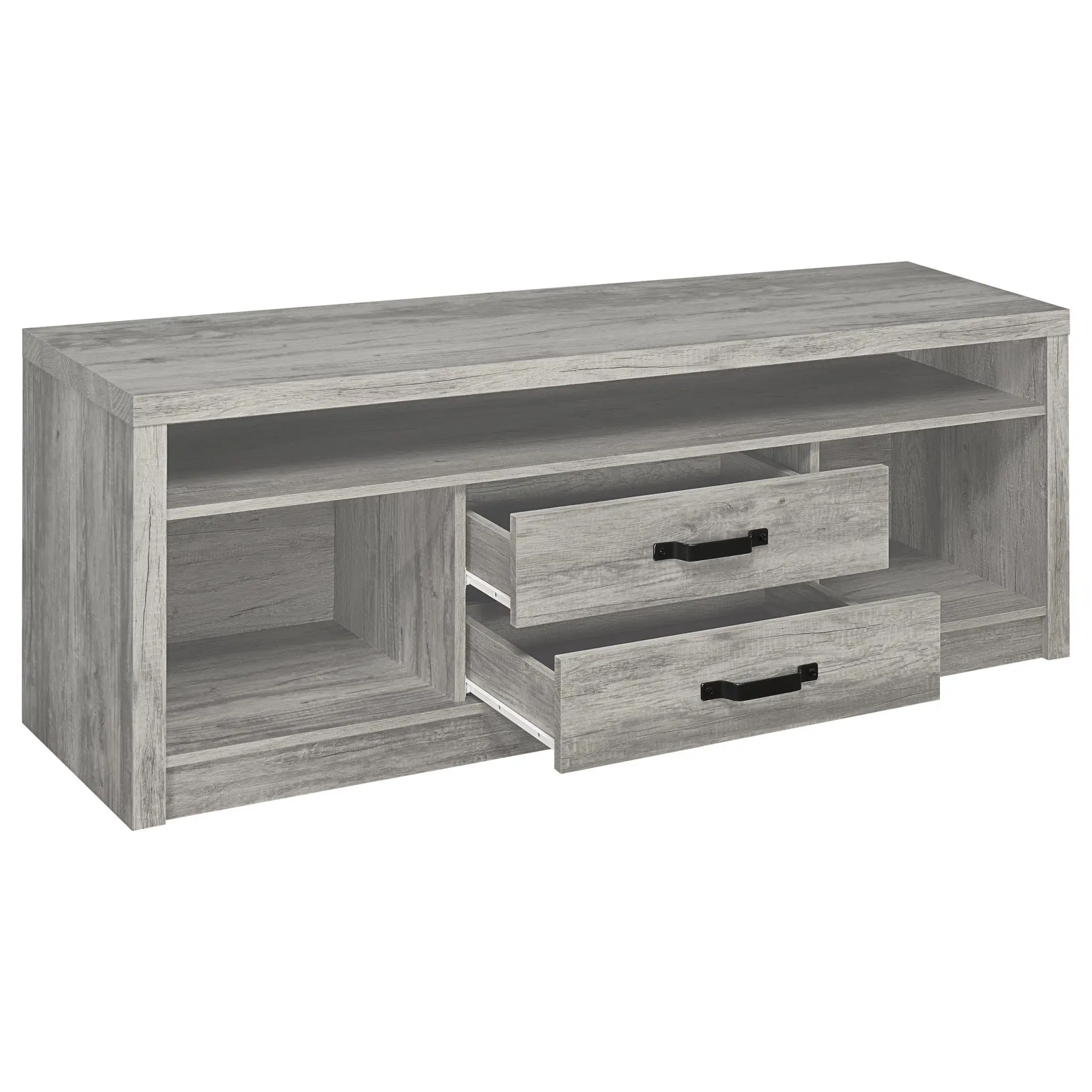 Burke 3-Piece 59-inch Entertainment Center Grey Driftwood - Image 4