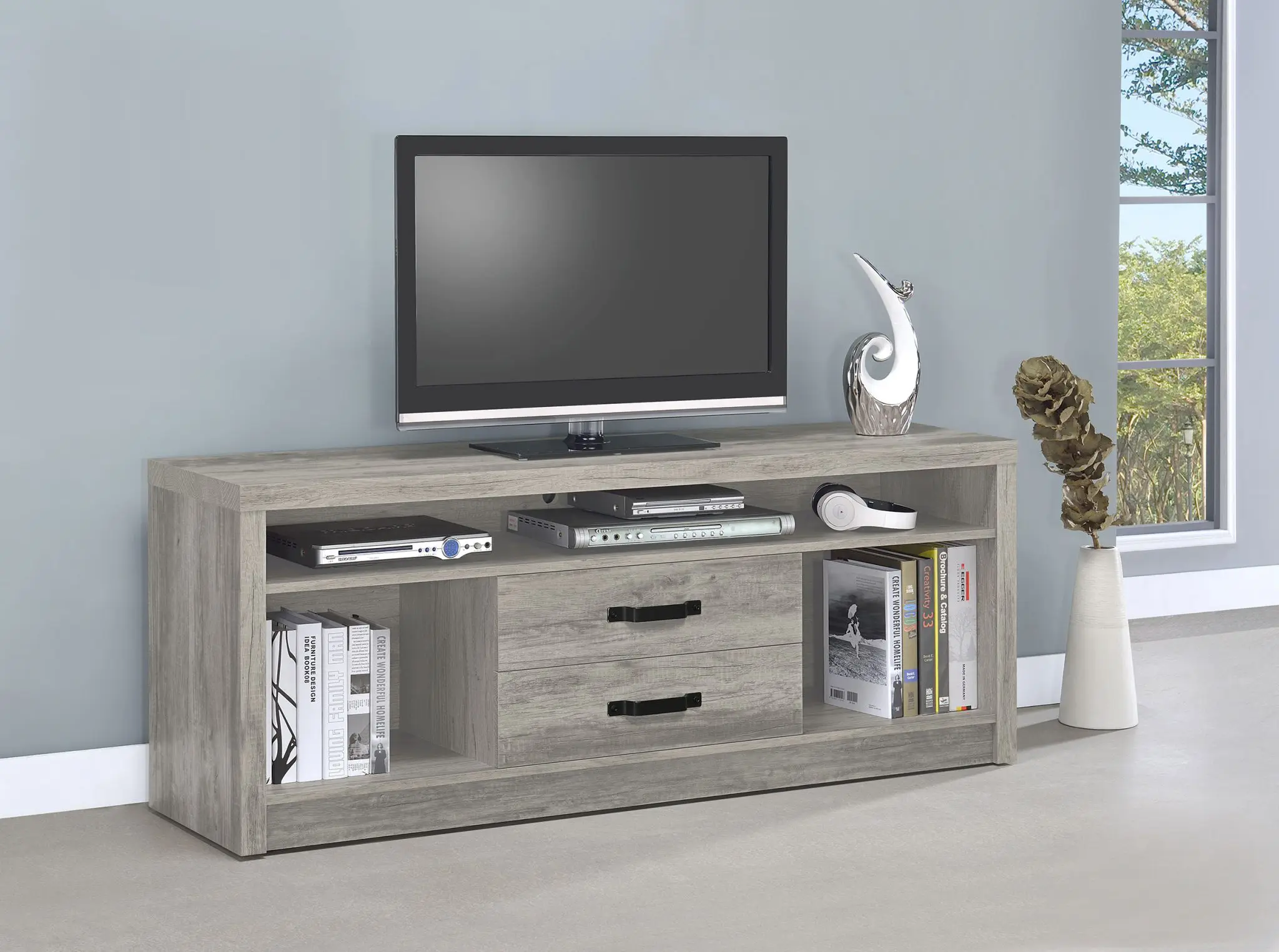 Burke 59-inch TV Stand Grey Driftwood