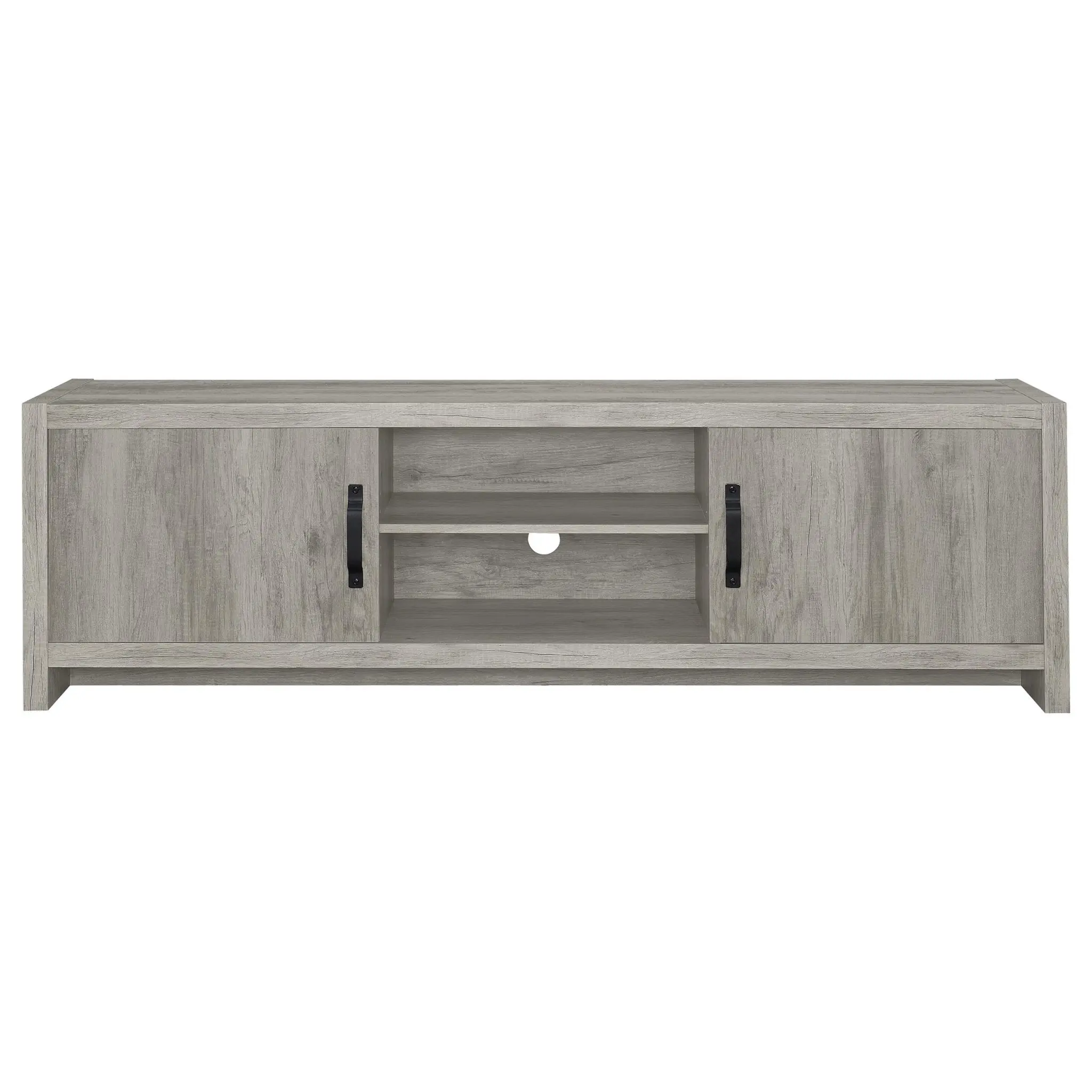 Burke 3-Piece Entertainment Center for 77-inch TVs Grey Driftwood - Image 5