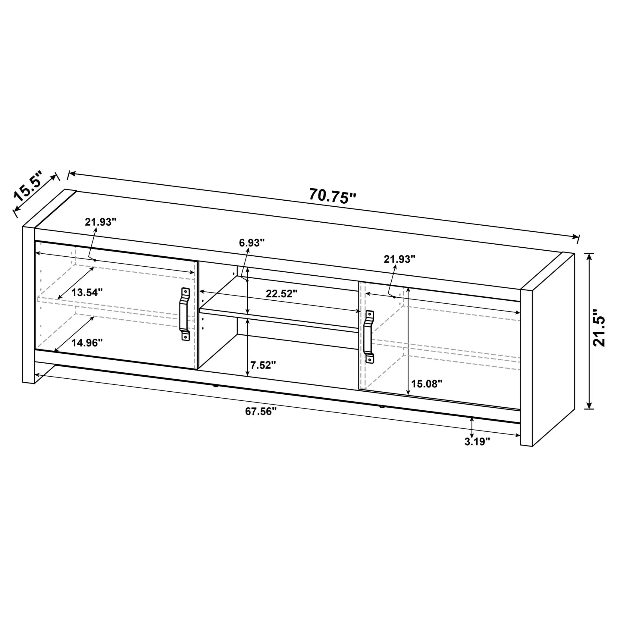 Burke 3-Piece Entertainment Center for 77-inch TVs Grey Driftwood - Image 16