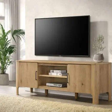 Rowe 65-inch TV Stand Dark Walnut and Gunmetal