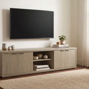 Ingram 4-Door TV Stand Latte