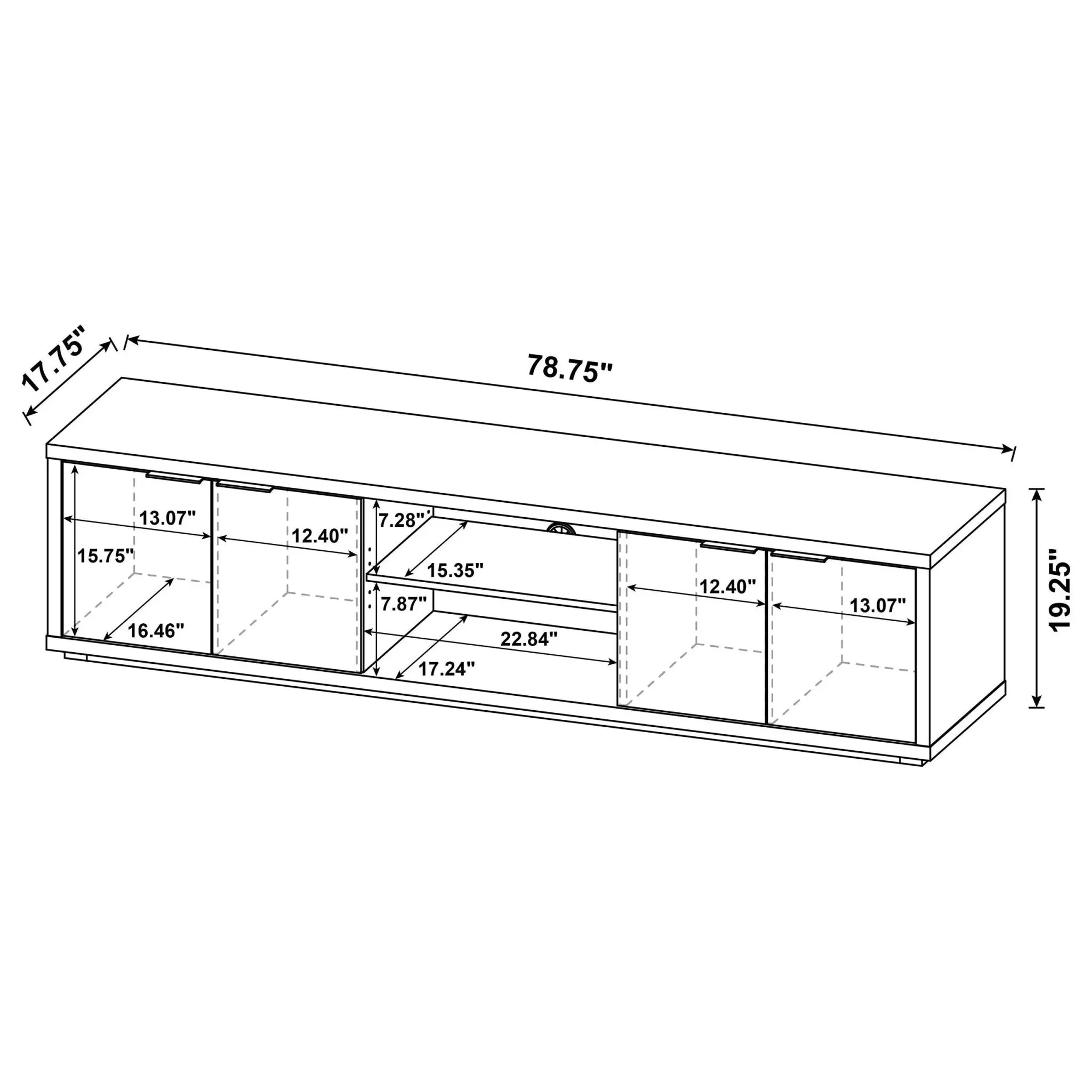 Ingram 4-Door TV Stand Latte - Image 11