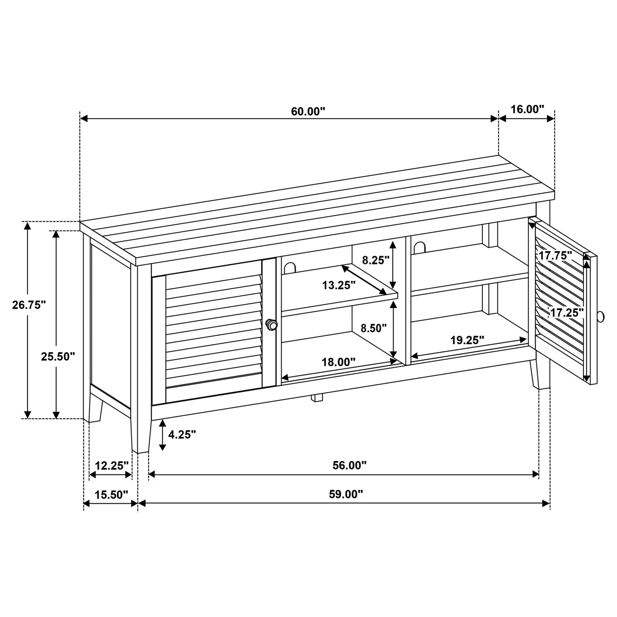 Concord 60-inch TV Stand Distressed Java - Image 13