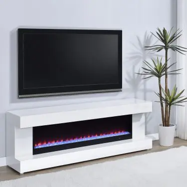 Mallory TV Stand Fireplace Console with Bluetooth Speaker