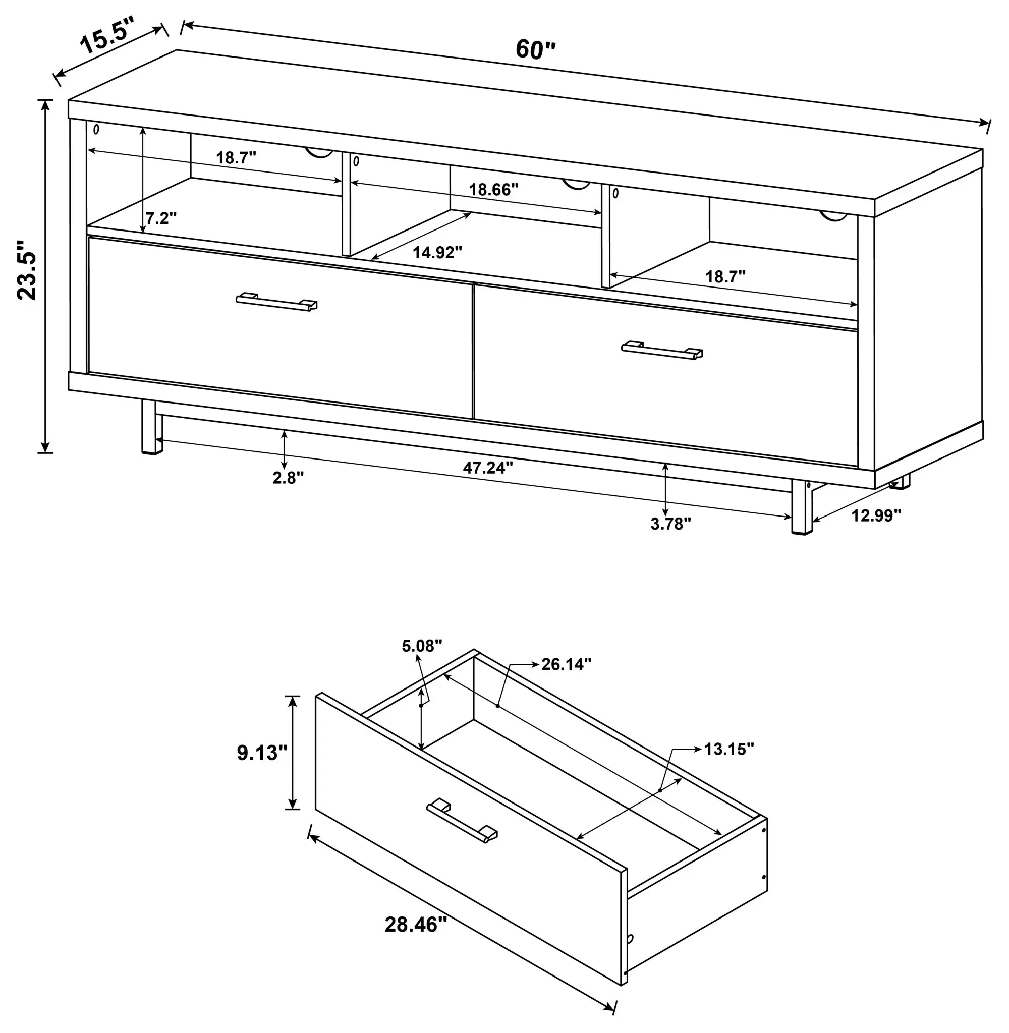 Casey 60-inch TV Stand - Image 4