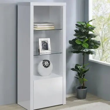 Jude Media Tower High Gloss White