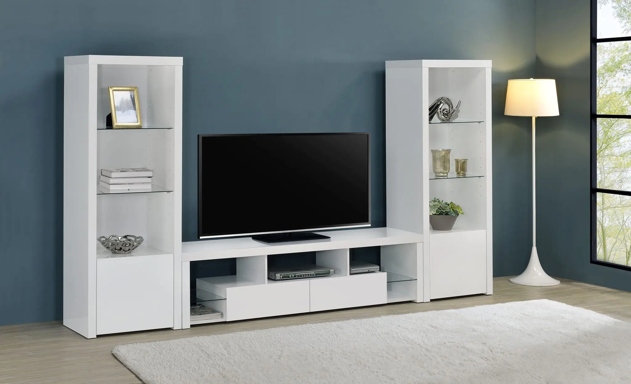Jude Media Tower High Gloss White - Image 12