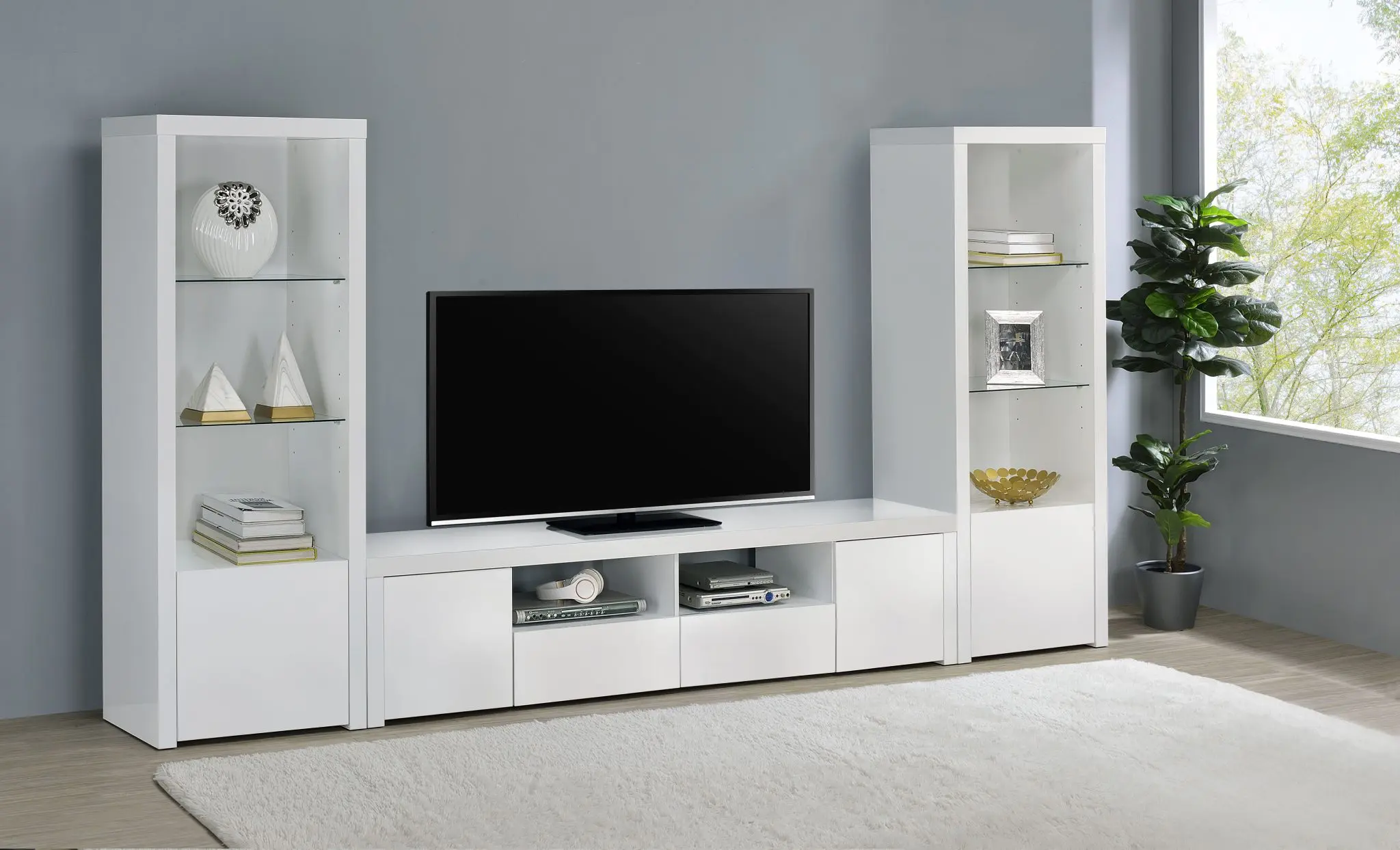 Jude Media Tower High Gloss White - Image 13