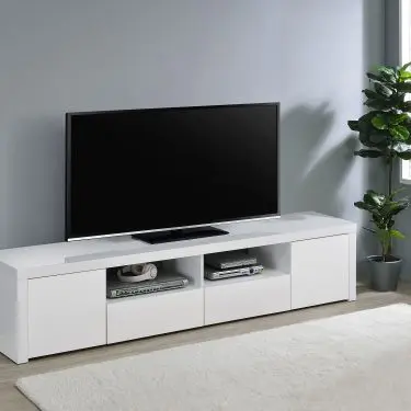 Jude 79-inch TV Stand High Gloss White