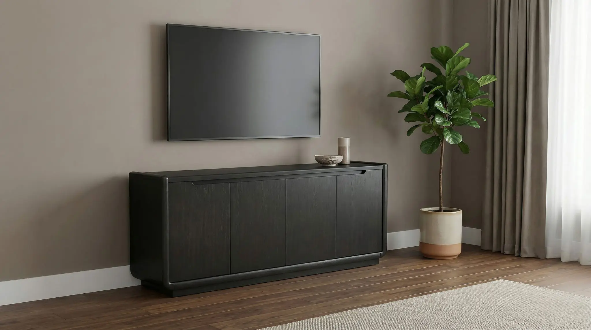 Leandro 72-inch TV Stand Burnished Black