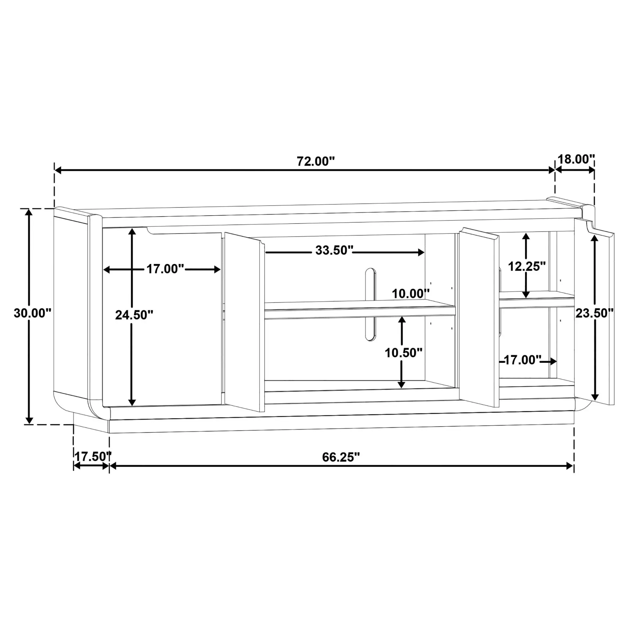 Leandro 72-inch TV Stand Burnished Black - Image 12