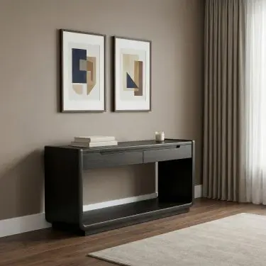 Leandro 2-Drawer Wood Entryway Console Table Burnished Black