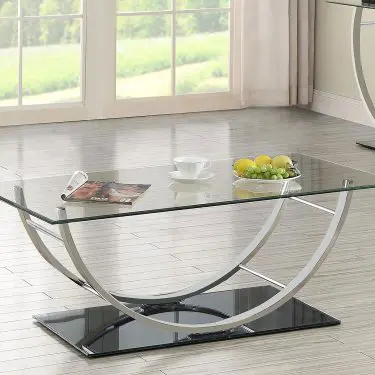 Danville Rectangular Glass Top Coffee Table Chrome