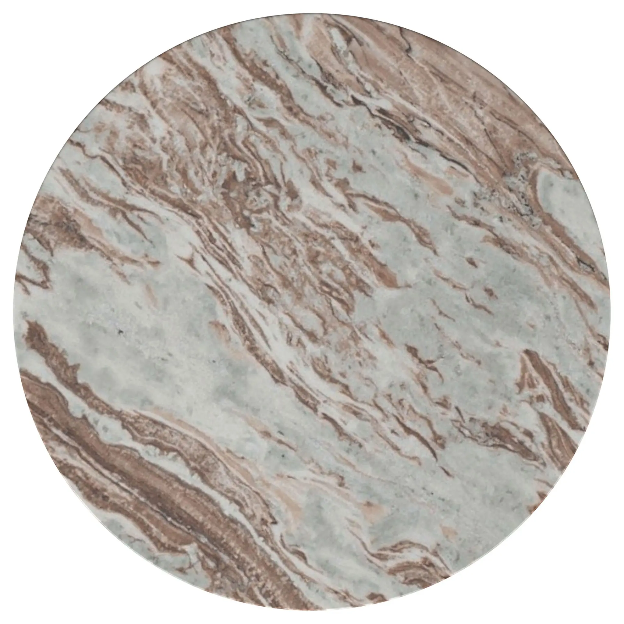 Jenna Round Marble Top Side End Table Brown - Image 4