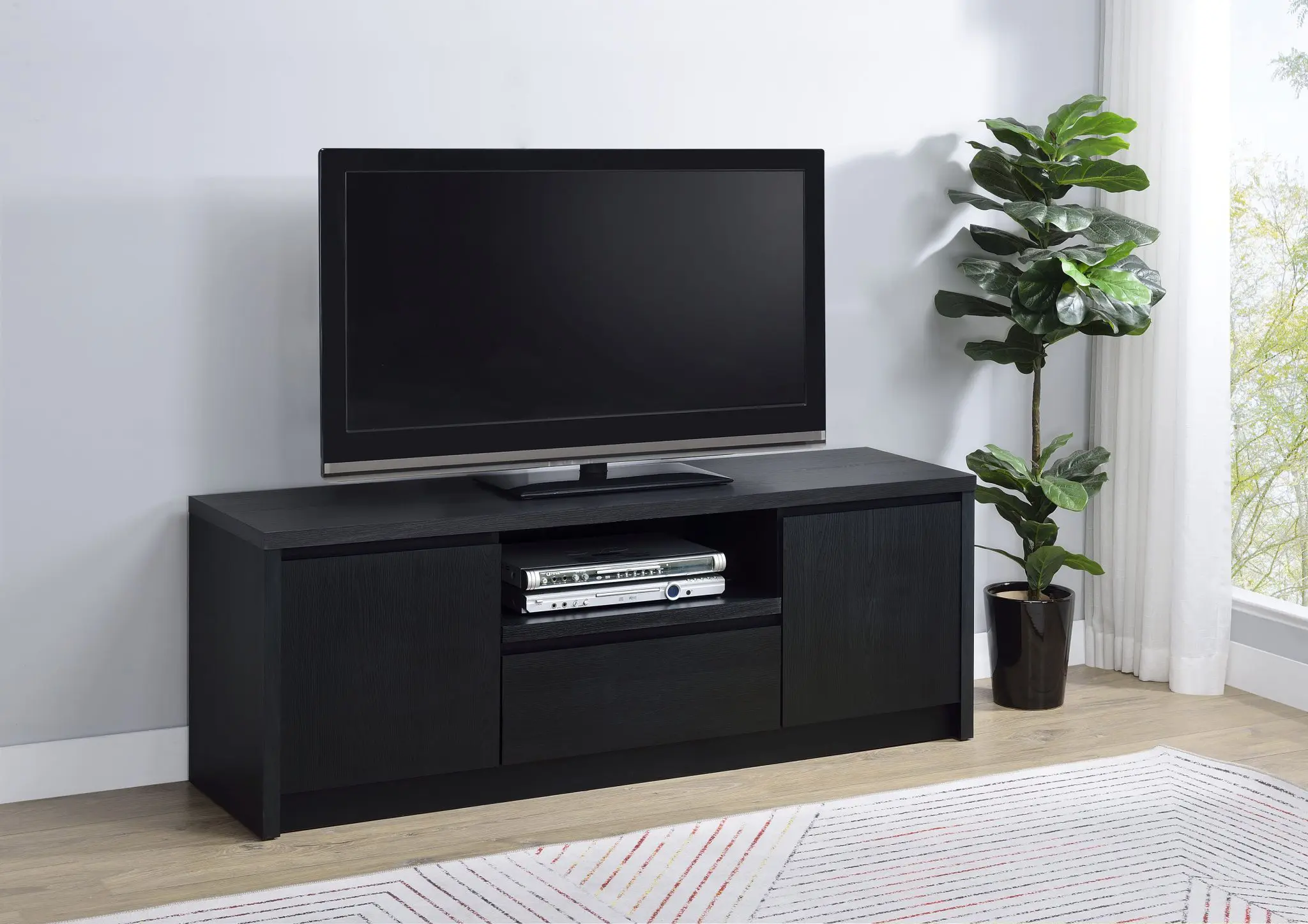Winfield 60-inch Corner TV Stand Matte Black