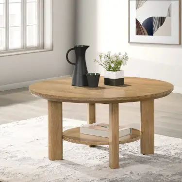 Ottowa Round Coffee and End Table with Shelf