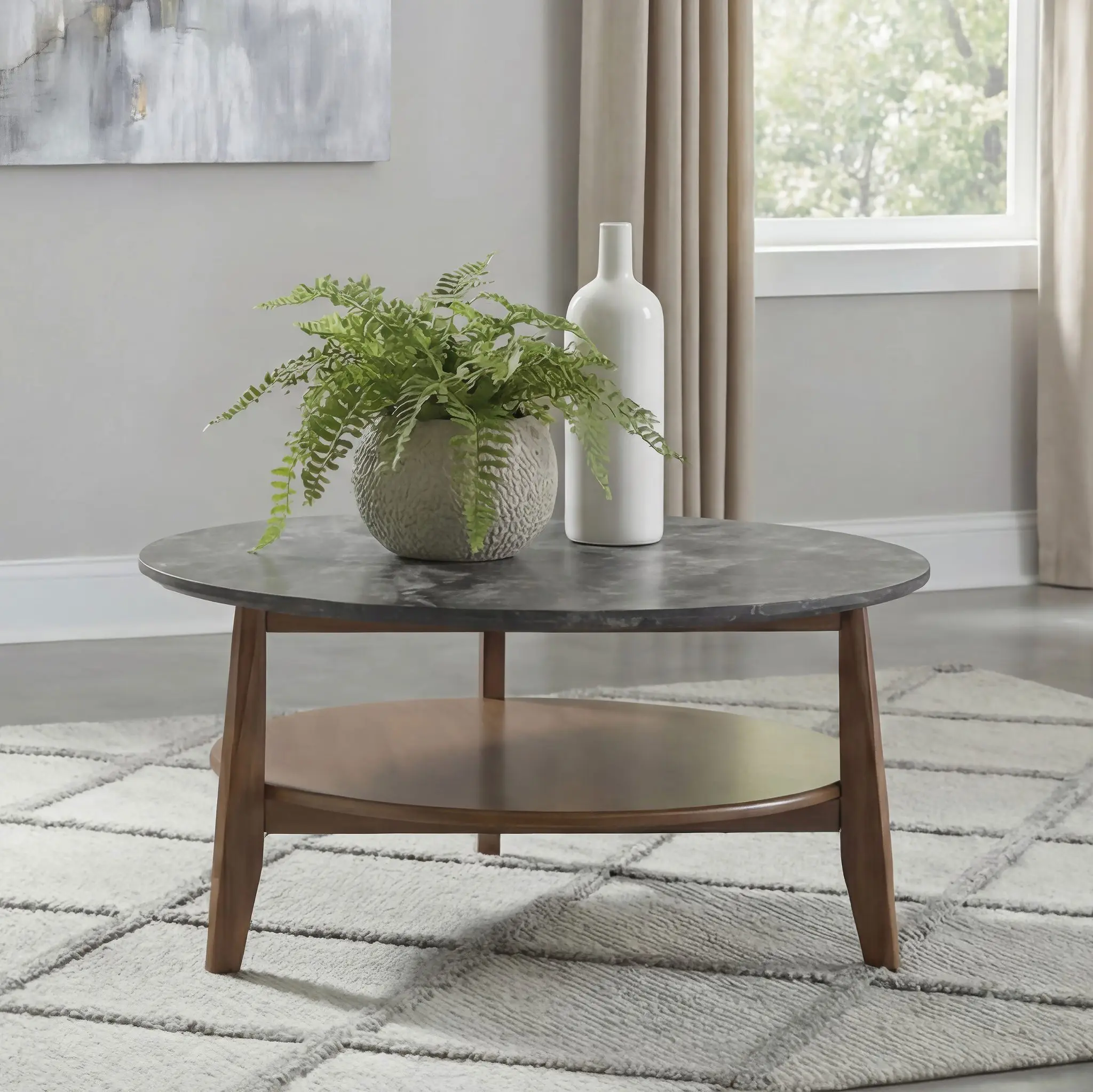 Bradley Round SmartTop Coffee and End Table