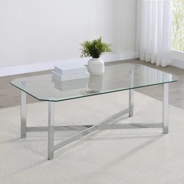 Cronin Tempered Glass Top Coffee and End Table Chrome