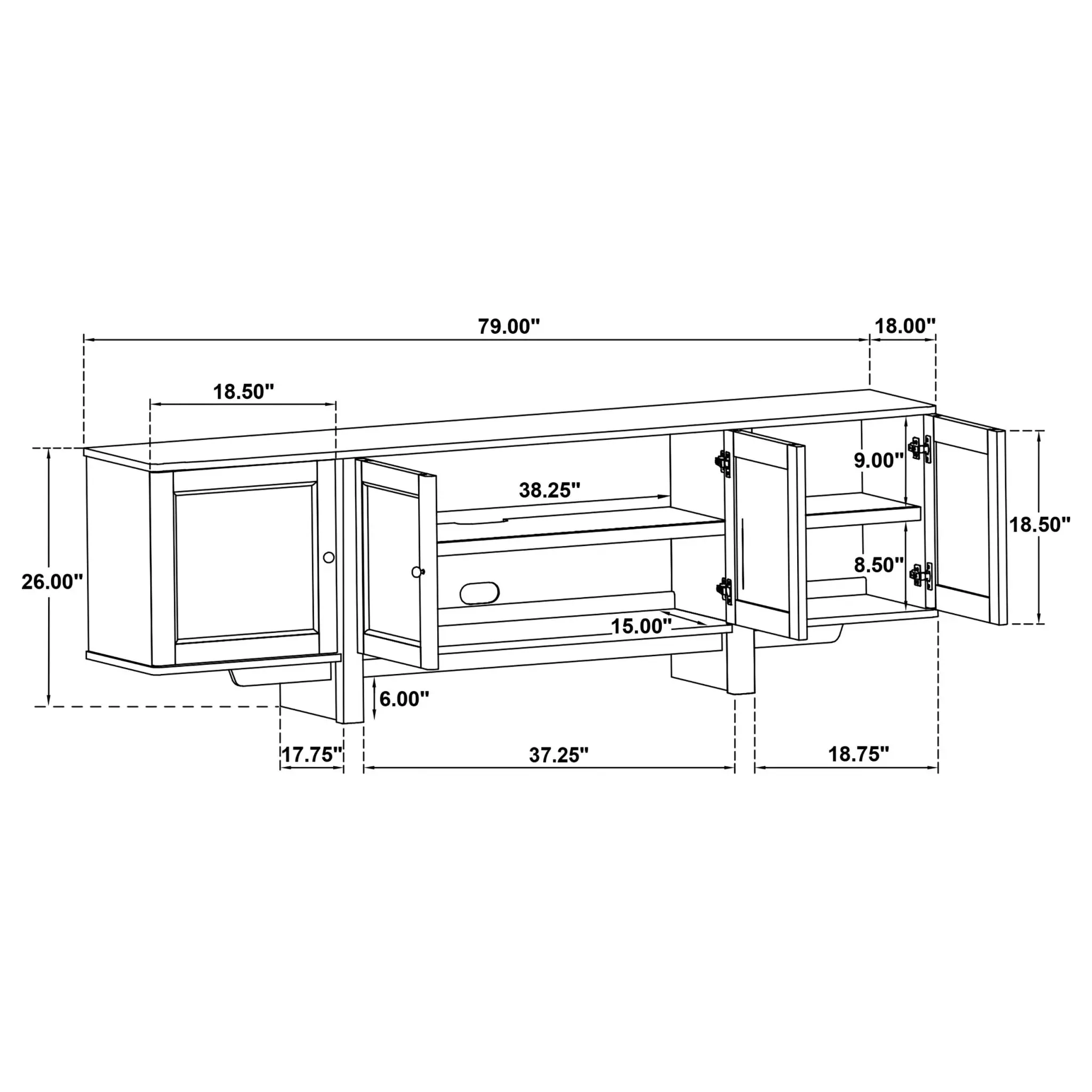 Kailani 79-inch TV Stand Beige Oak - Image 11
