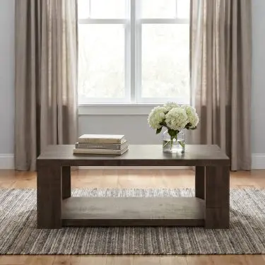 Pavone Rectangular Coffee and End Table with Shelf