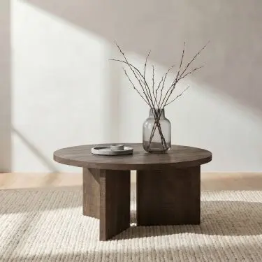 Aragon Round Panel Base Coffee and End Table
