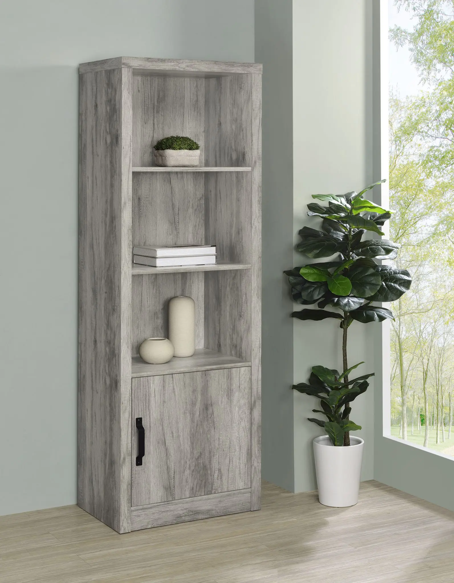 Burke Media Tower Grey Driftwood