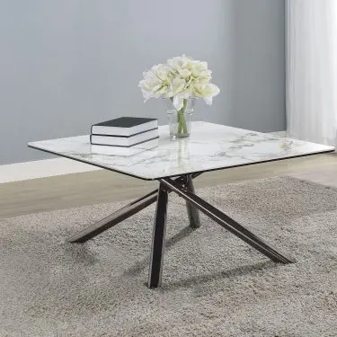 Carvell Square Sintered Stone Top Coffee Table Mirage White