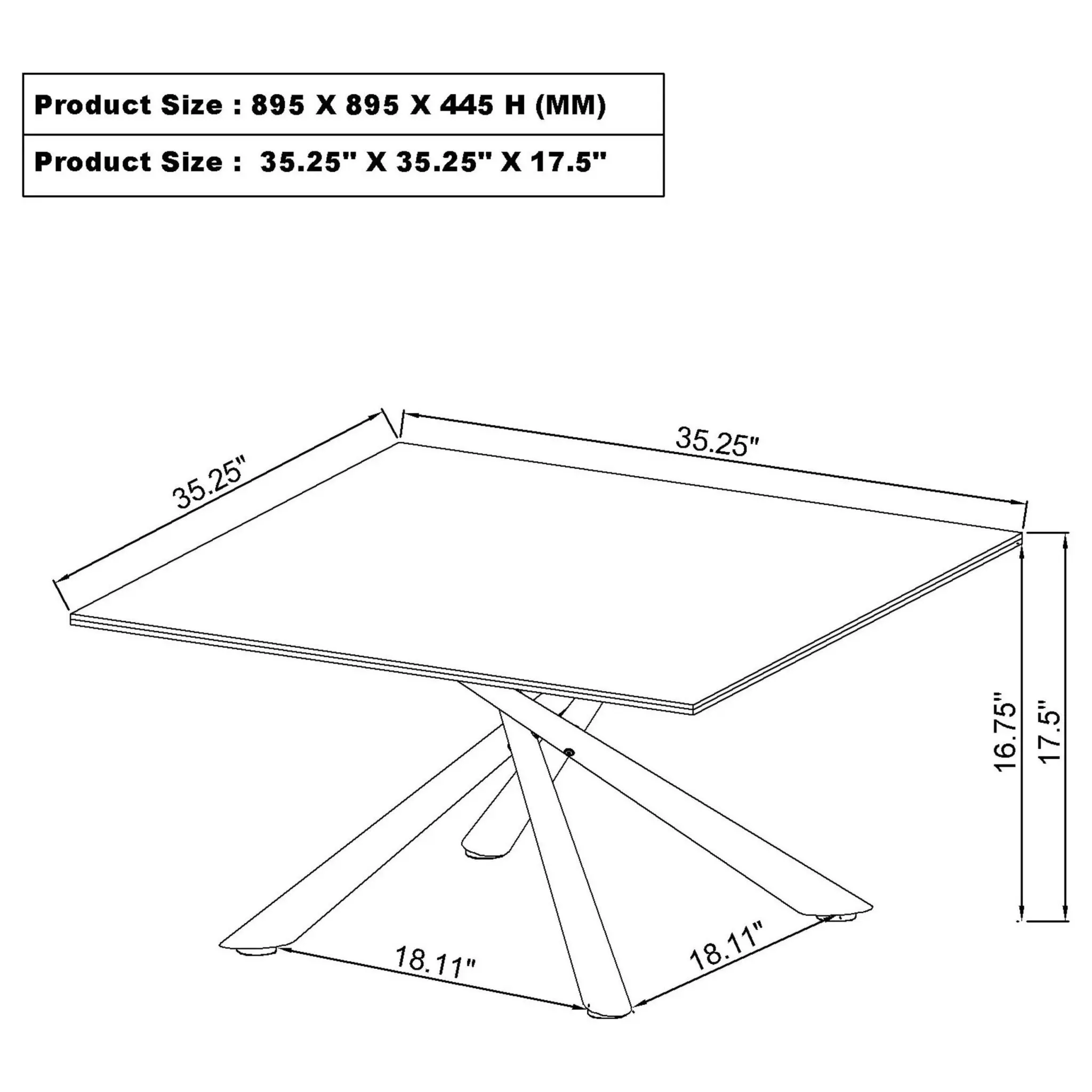 Carvell Square Sintered Stone Top Coffee Table Mirage White - Image 10