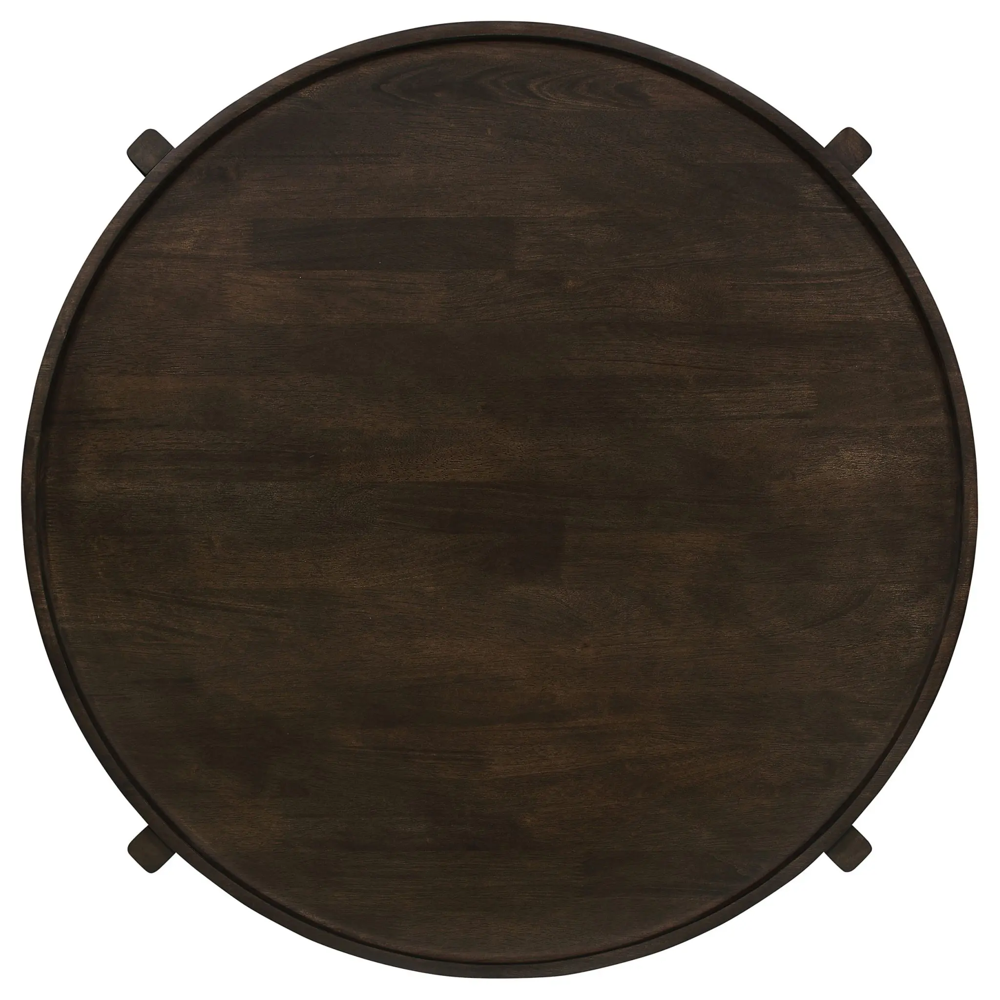 Cota Round Solid Wood Coffee and End Table Dark Brown - Image 5