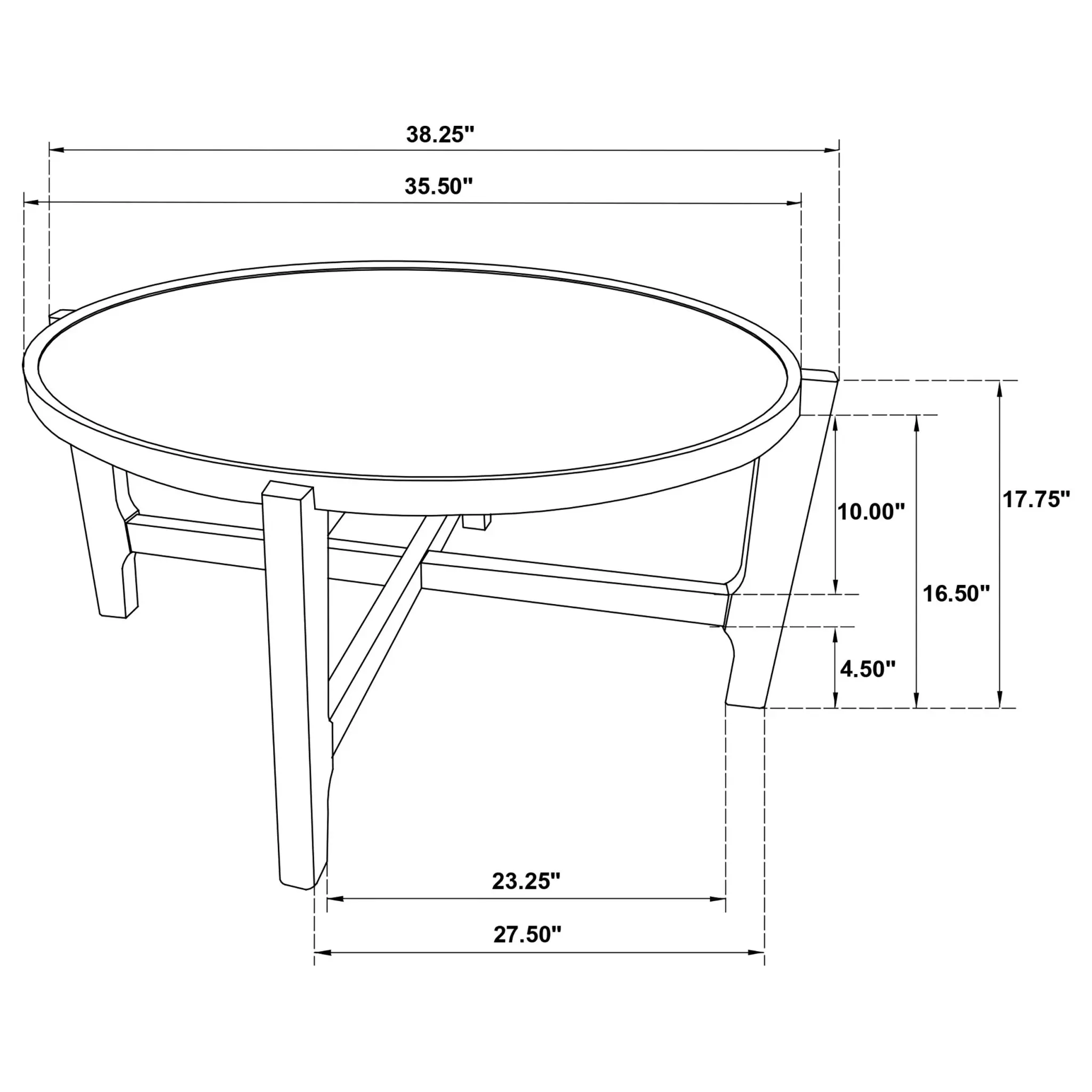 Cota Round Solid Wood Coffee and End Table Dark Brown - Image 6