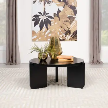 Cordova Hexagon Faux Marble Top Coffee Table Gunmetal