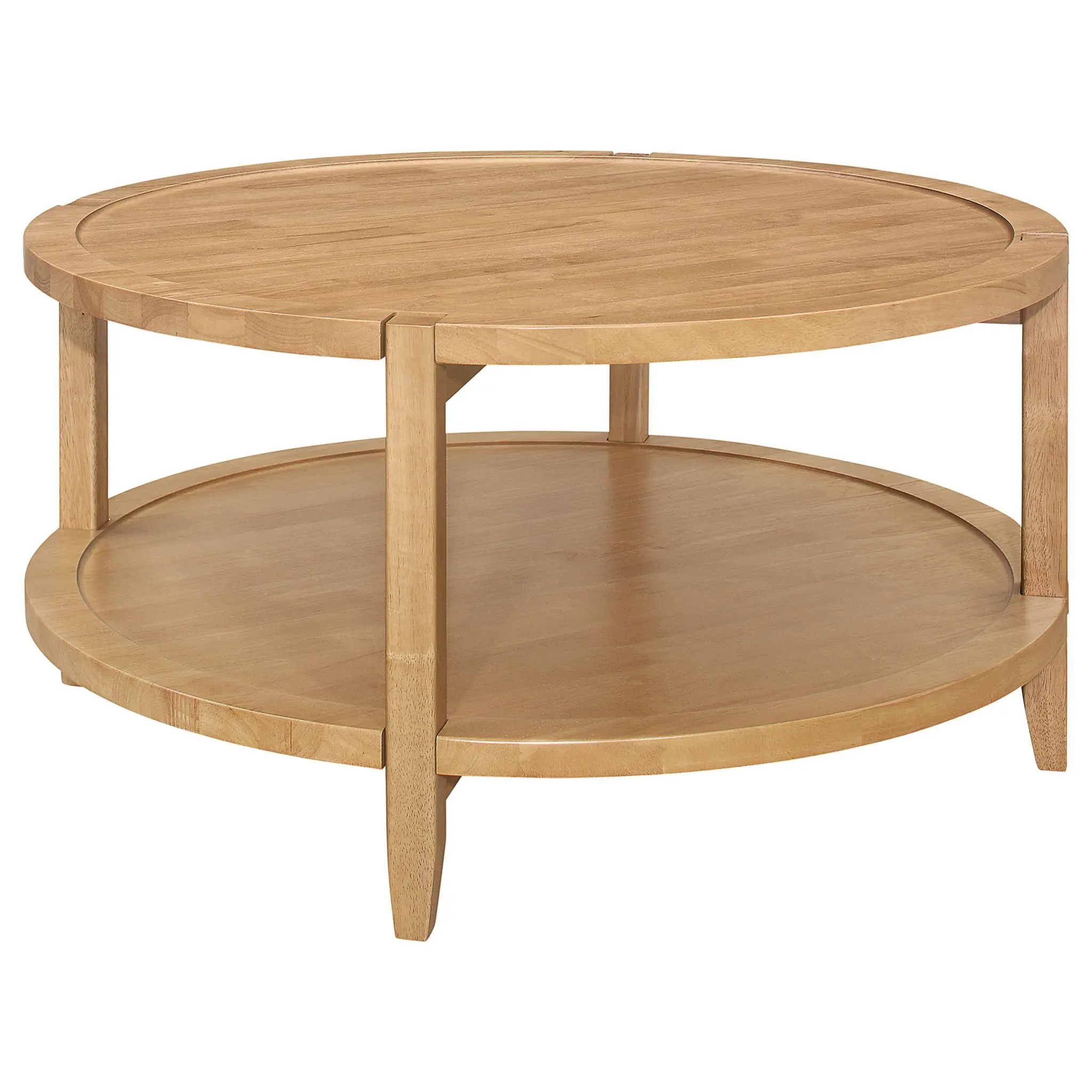Camillo Round Solid Wood Coffee and End Table Maple Brown - Image 2