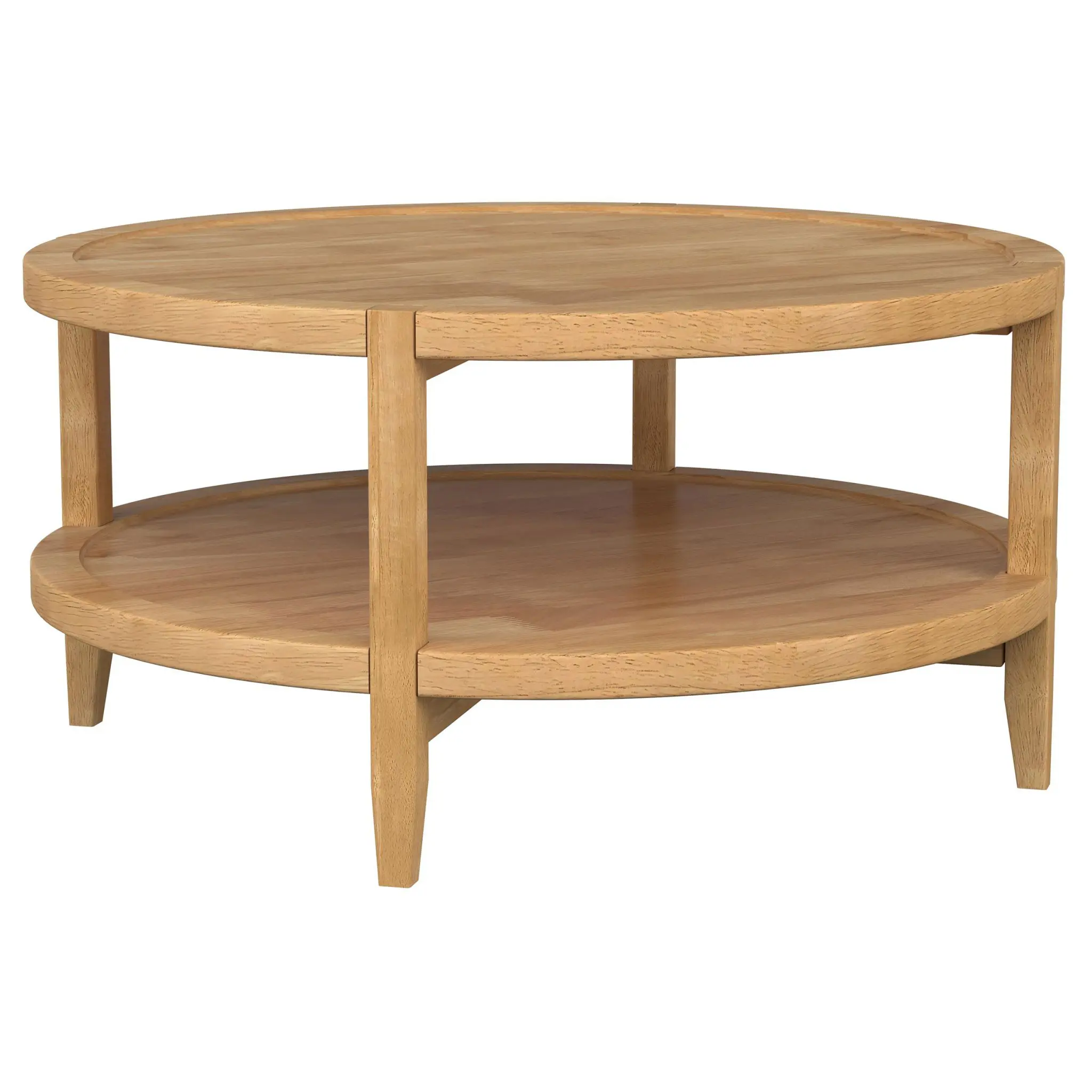 Camillo Round Solid Wood Coffee and End Table Maple Brown - Image 3