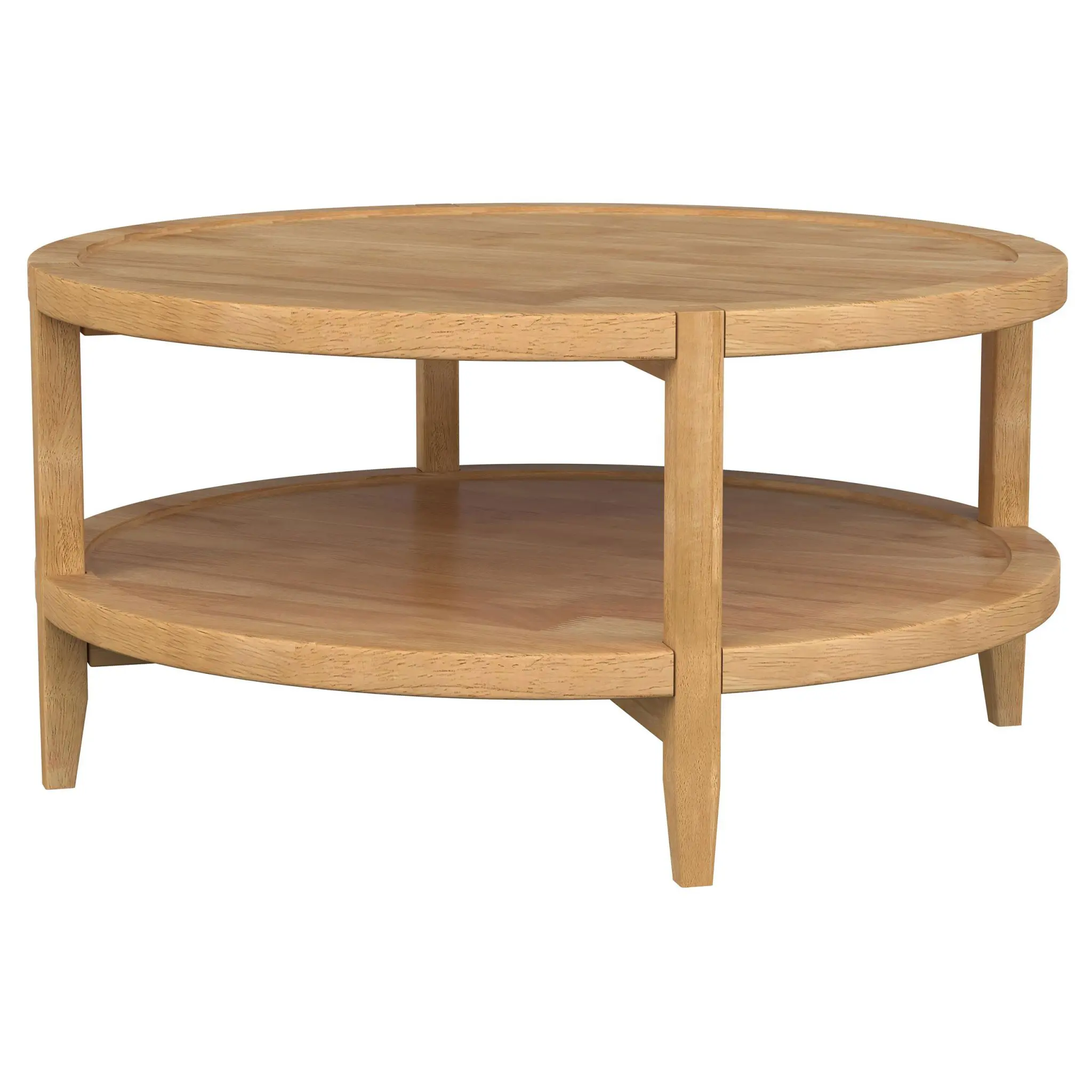 Camillo Round Solid Wood Coffee and End Table Maple Brown - Image 4