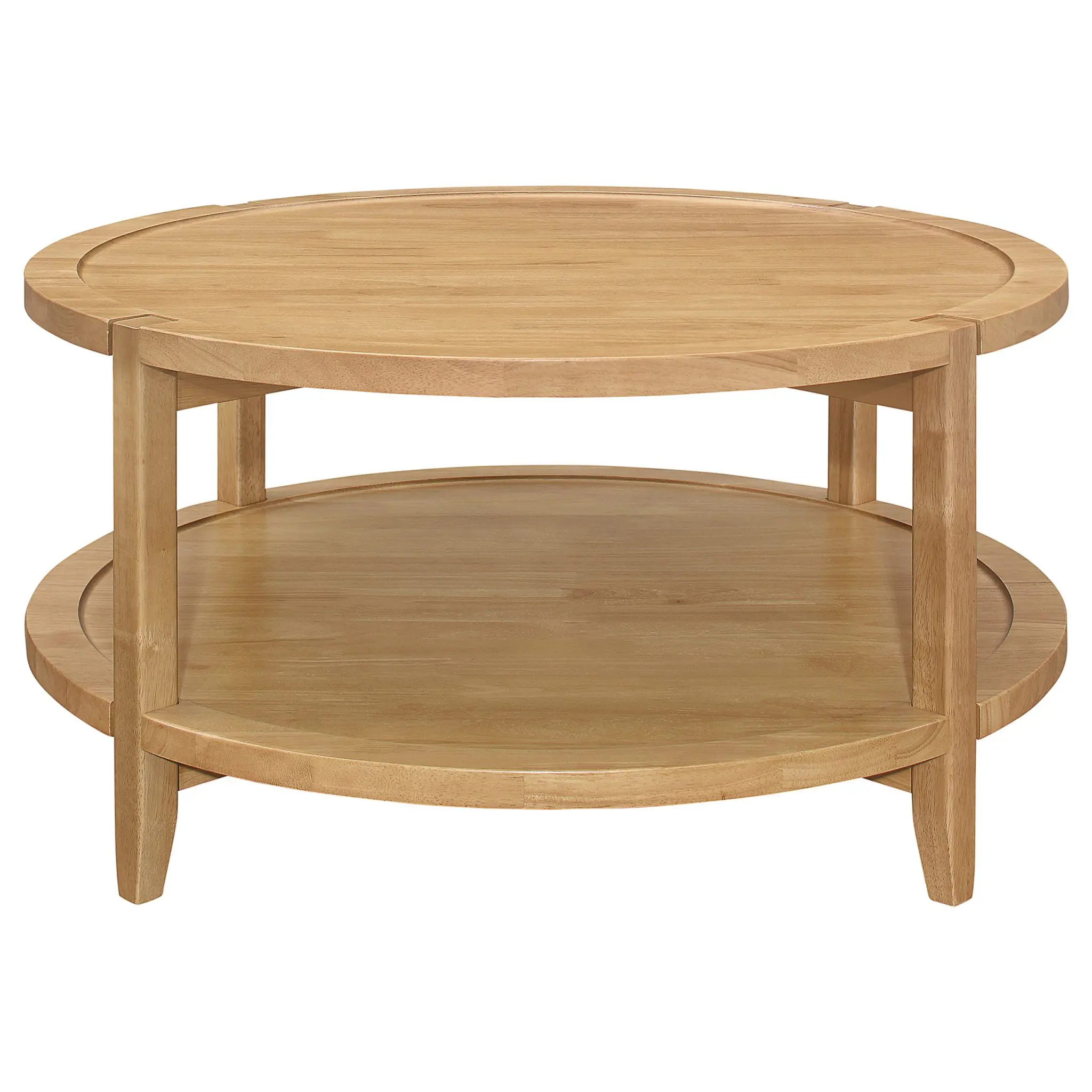 Camillo Round Solid Wood Coffee and End Table Maple Brown - Image 5