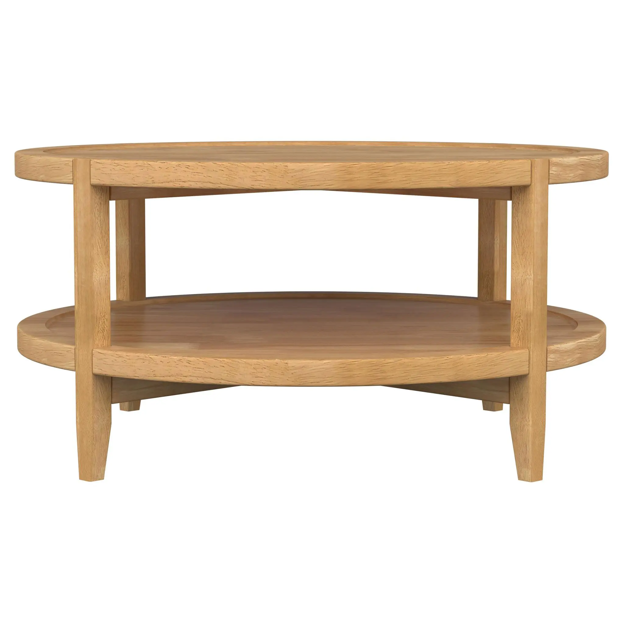 Camillo Round Solid Wood Coffee and End Table Maple Brown - Image 6