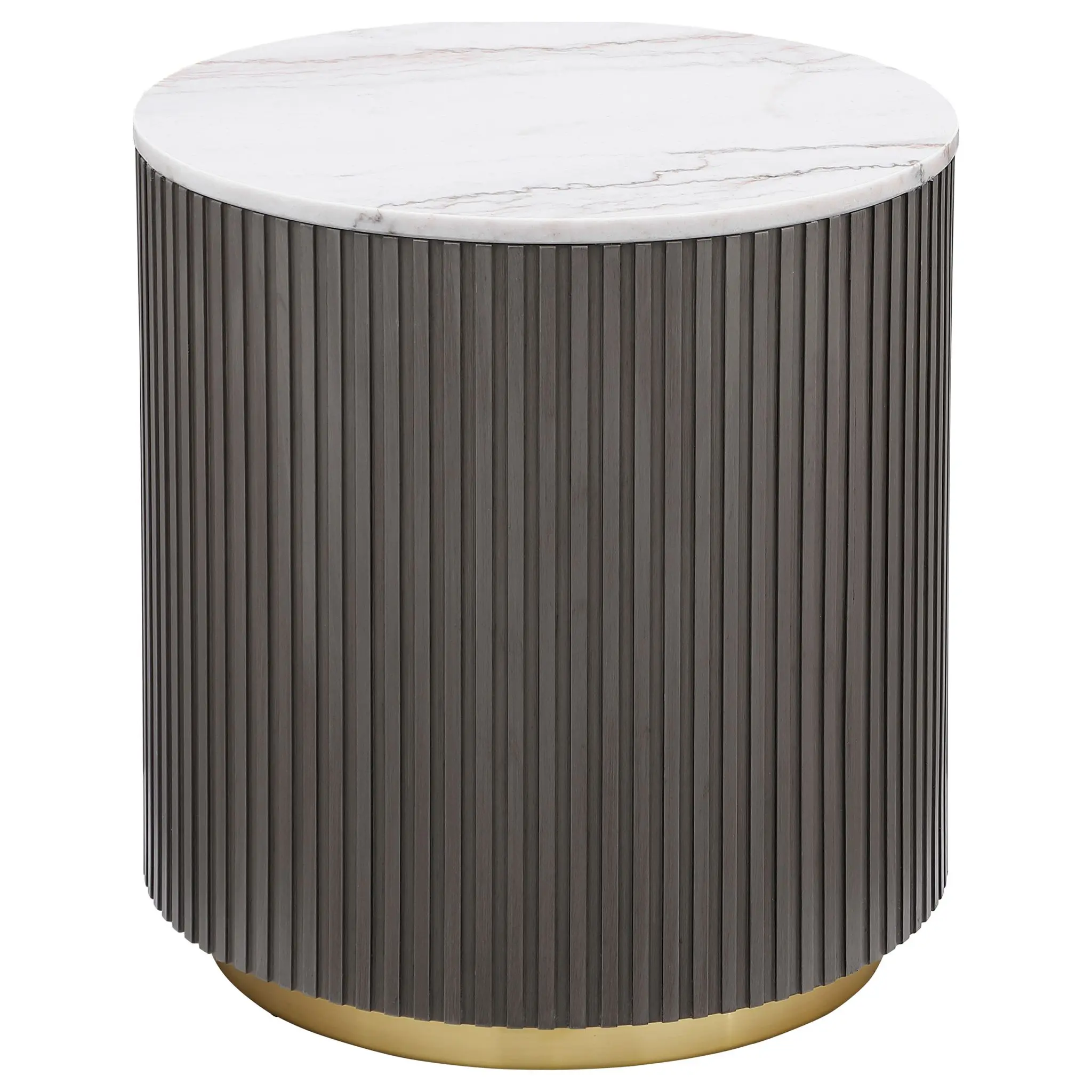 Jason Round White Marble Top Coffee and End Table Set - Image 3