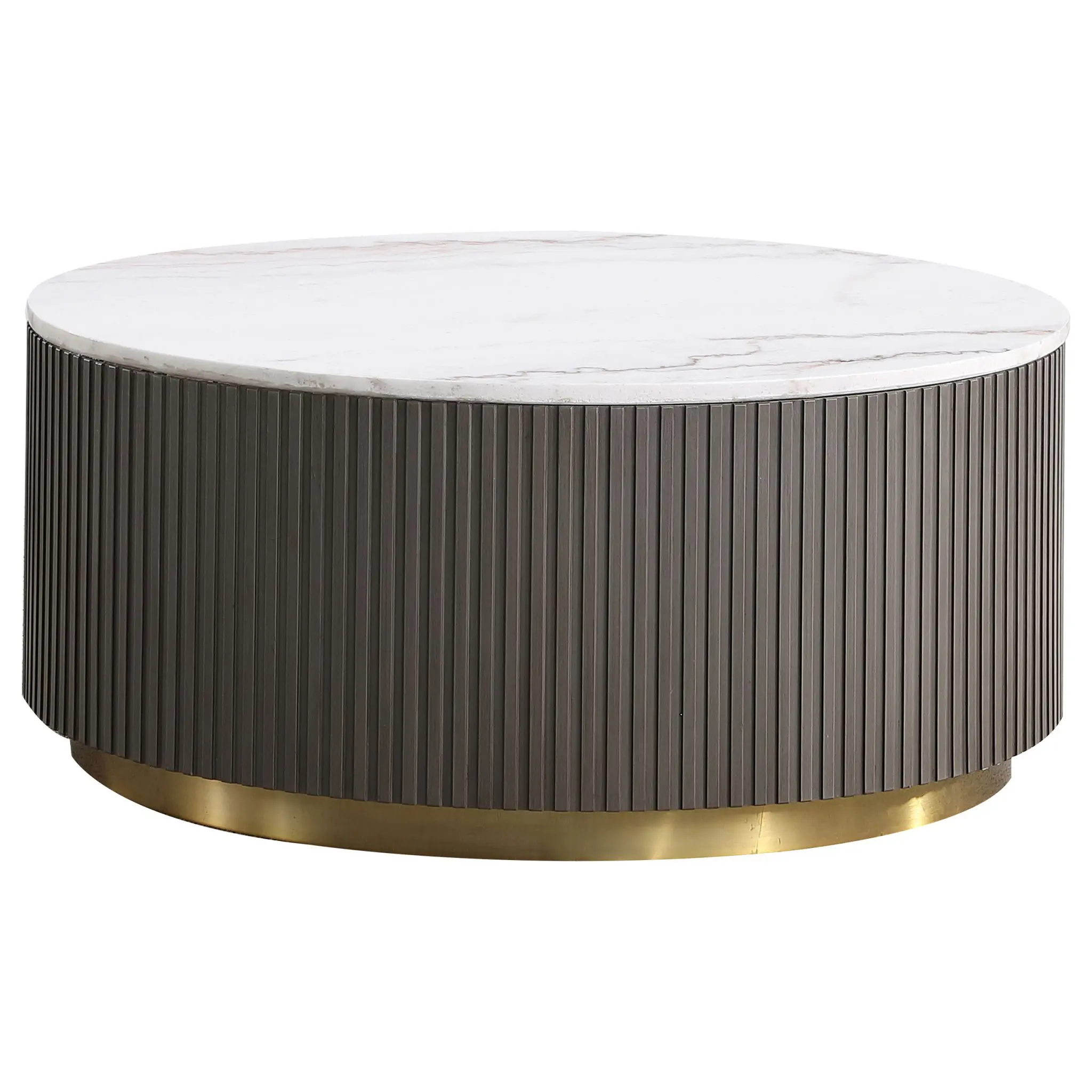 Jason Round White Marble Top Coffee and End Table Set - Image 4