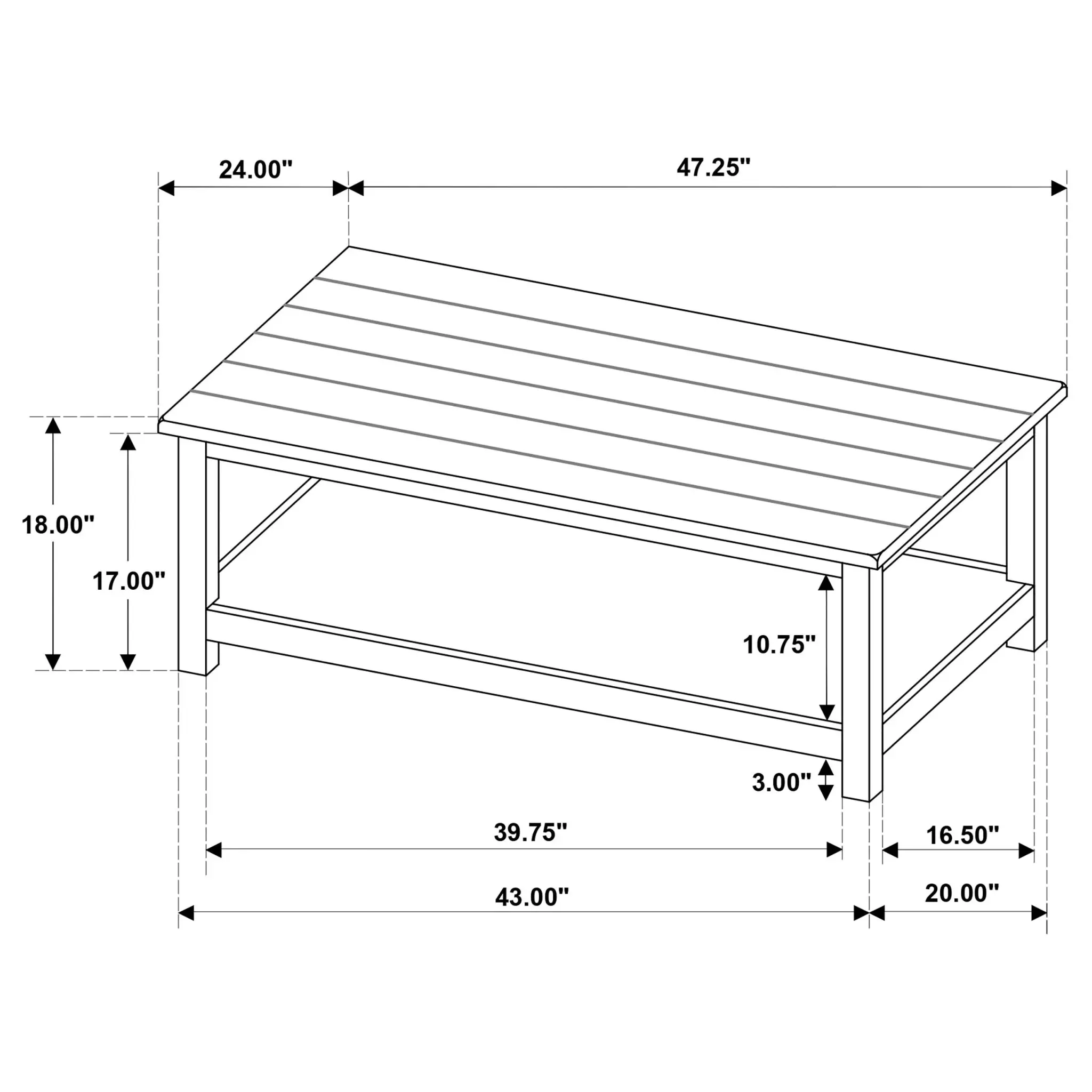 Payne Coffee and End Table with Shelf - Image 7