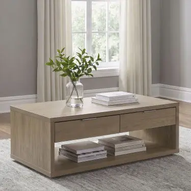 Ingram Coffee and End Table with Storage Latte