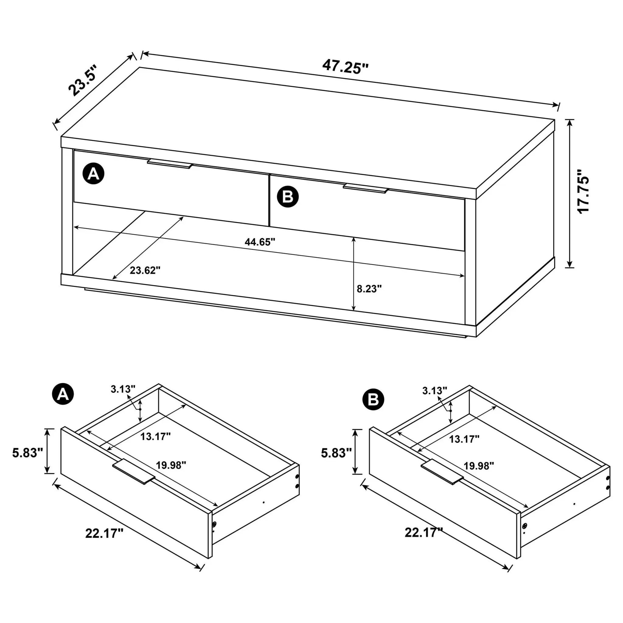 Ingram Coffee and End Table with Storage Latte - Image 11