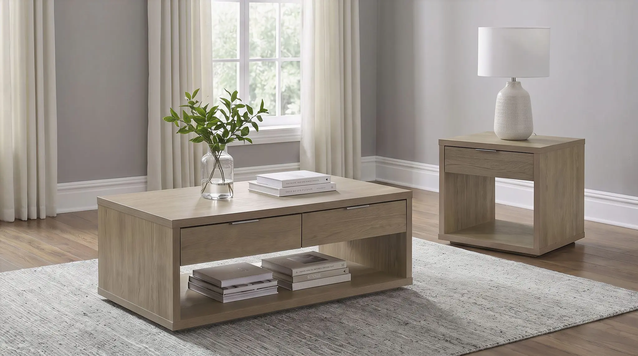 Ingram Coffee and End Table with Storage Latte - Image 12