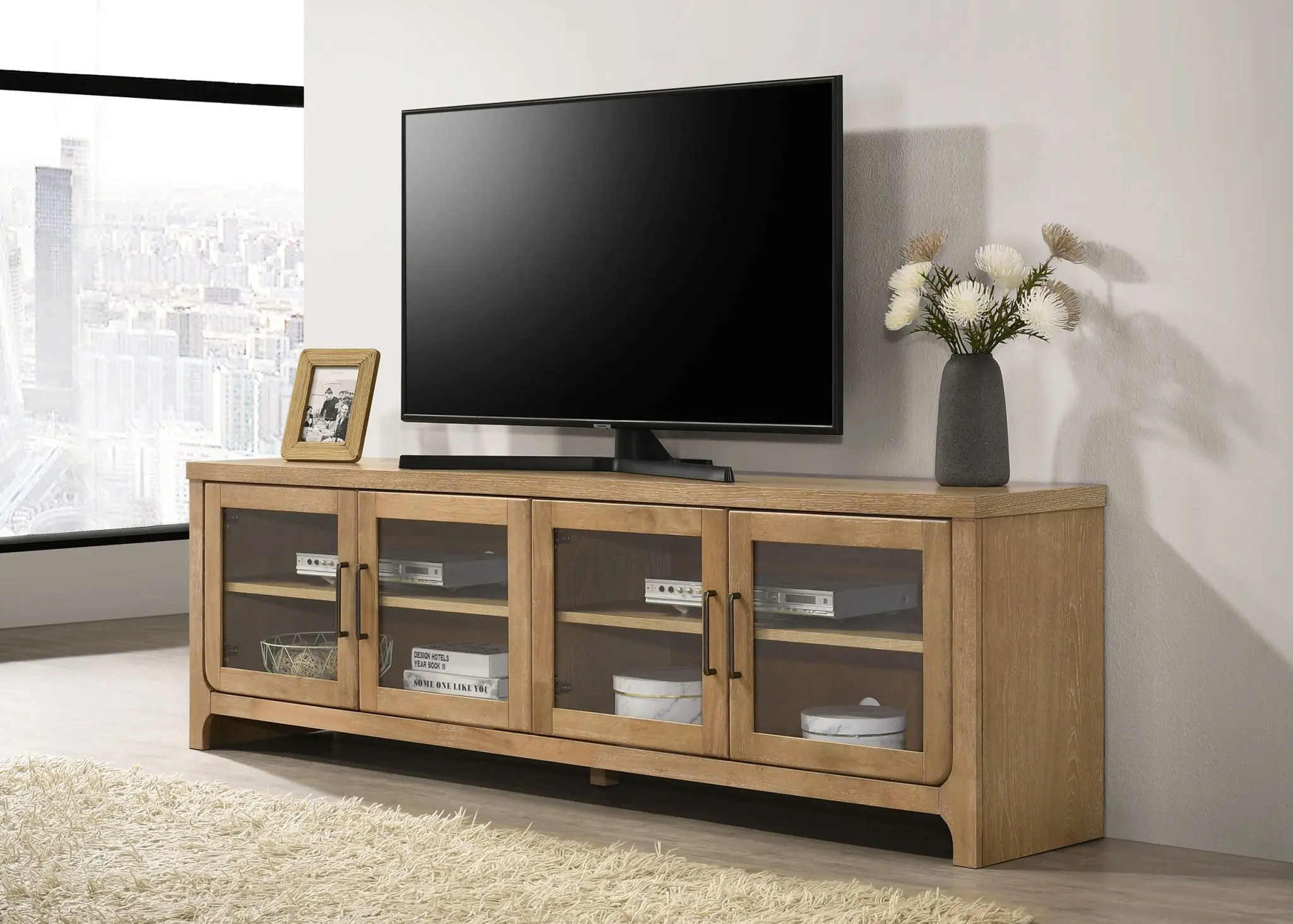 Brenham 79-inch TV Stand Washed Oak