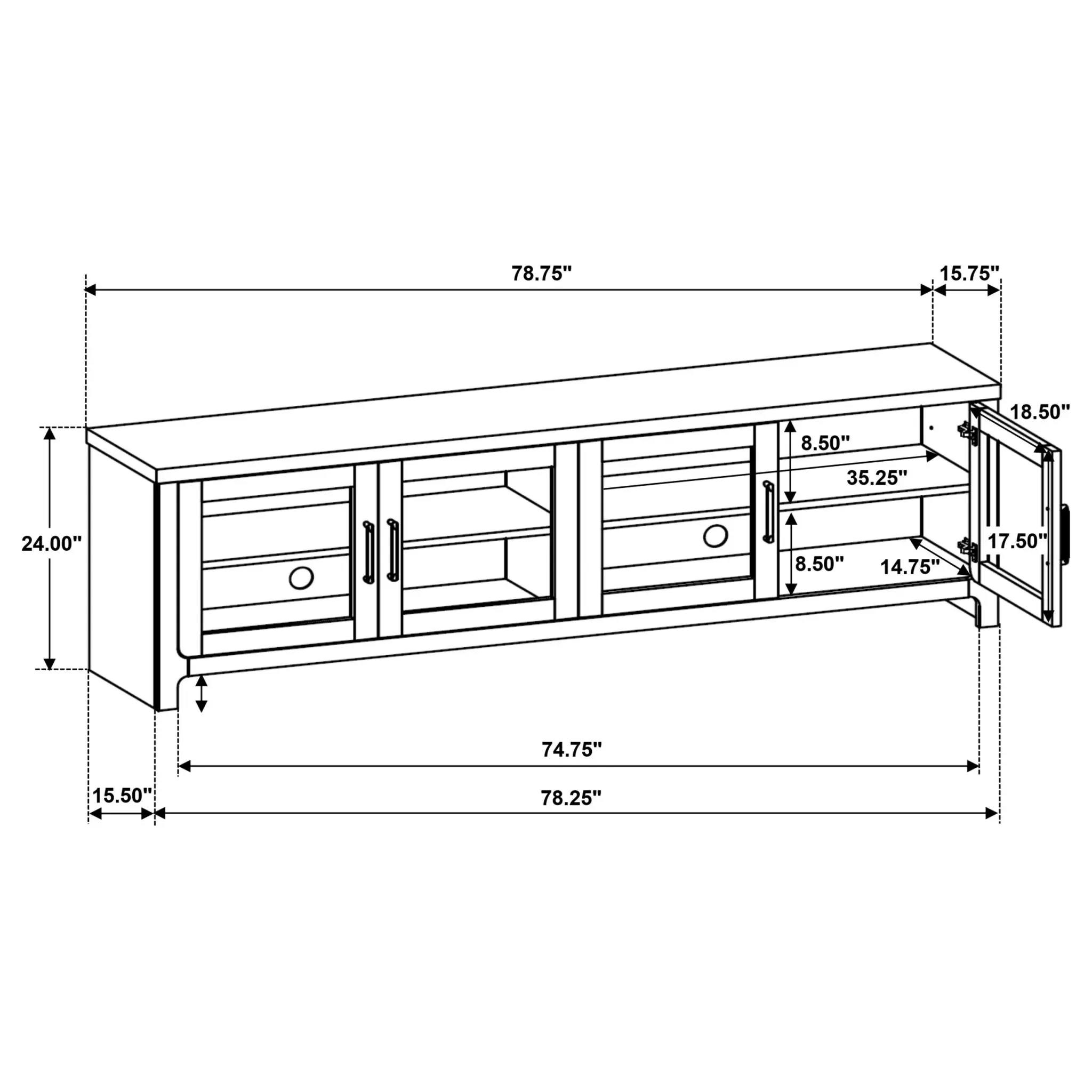 Brenham 79-inch TV Stand Washed Oak - Image 12