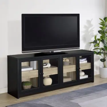 Denison 79-inch TV Stand Black