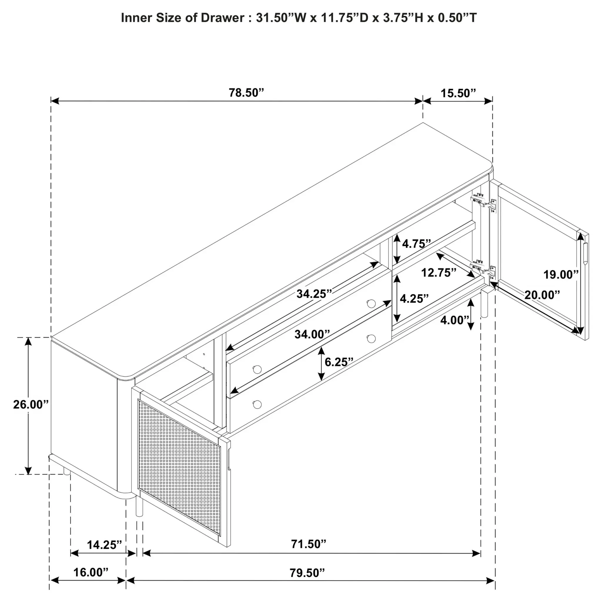 Arini Rattan Cane TV Stand - Image 15