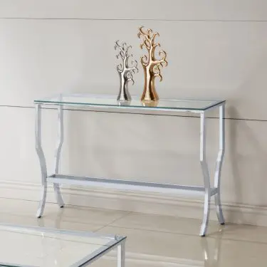 Saide Rectangular Glass Top Entryway Console Table Chrome