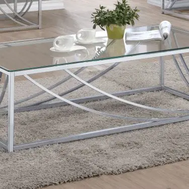 Lille Glass Top Coffee and End Table Chrome
