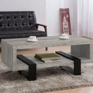 Dinard Wood Coffee Table with Open Shelf